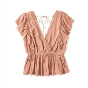Abercrombie & Fitch | Tie-back lace-trim top